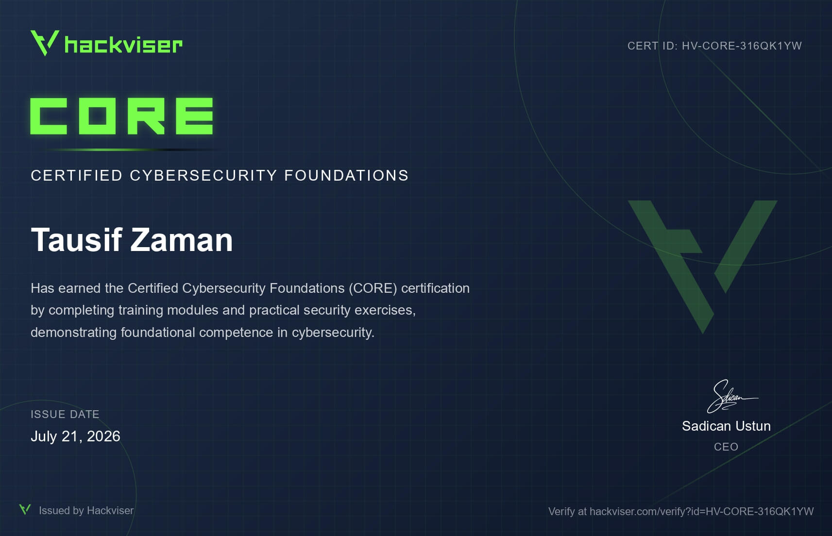 Certification